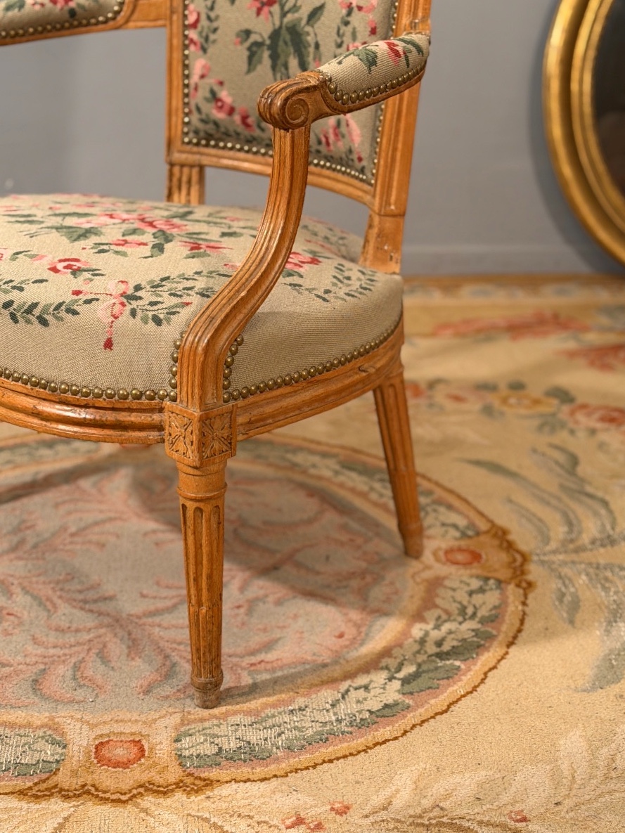Claude Sené, Fauteuil Cabriolet Stamped Louis XVI Period, Circa 1780-photo-2