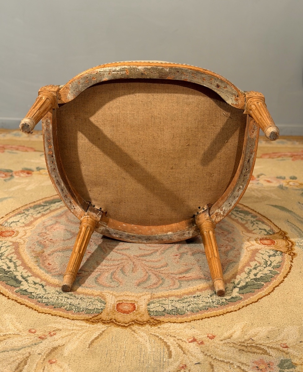 Claude Sené, Fauteuil Cabriolet Stamped Louis XVI Period, Circa 1780-photo-3