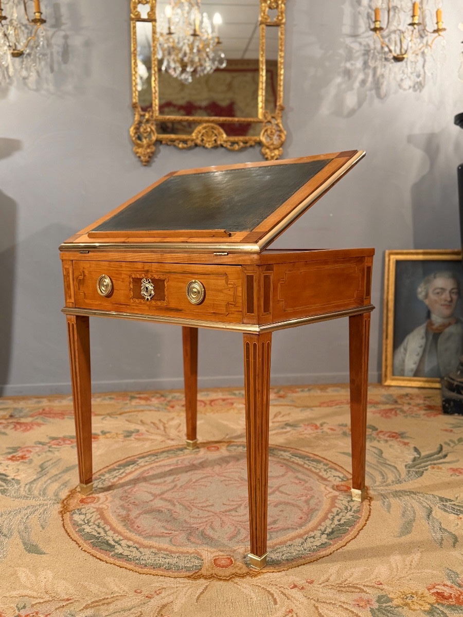 Table à Ecrire à Plateau Inclinable d'Epoque Louis XVI, Vers 1780-photo-3