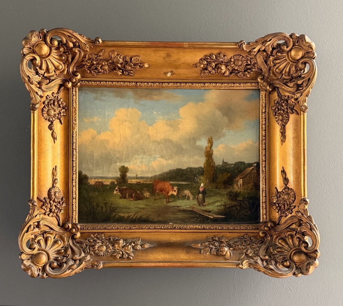 Attributed To Jean Louis Demarne, Oil On Canvas Animated Pastoral Landscape (1744 - 1829)