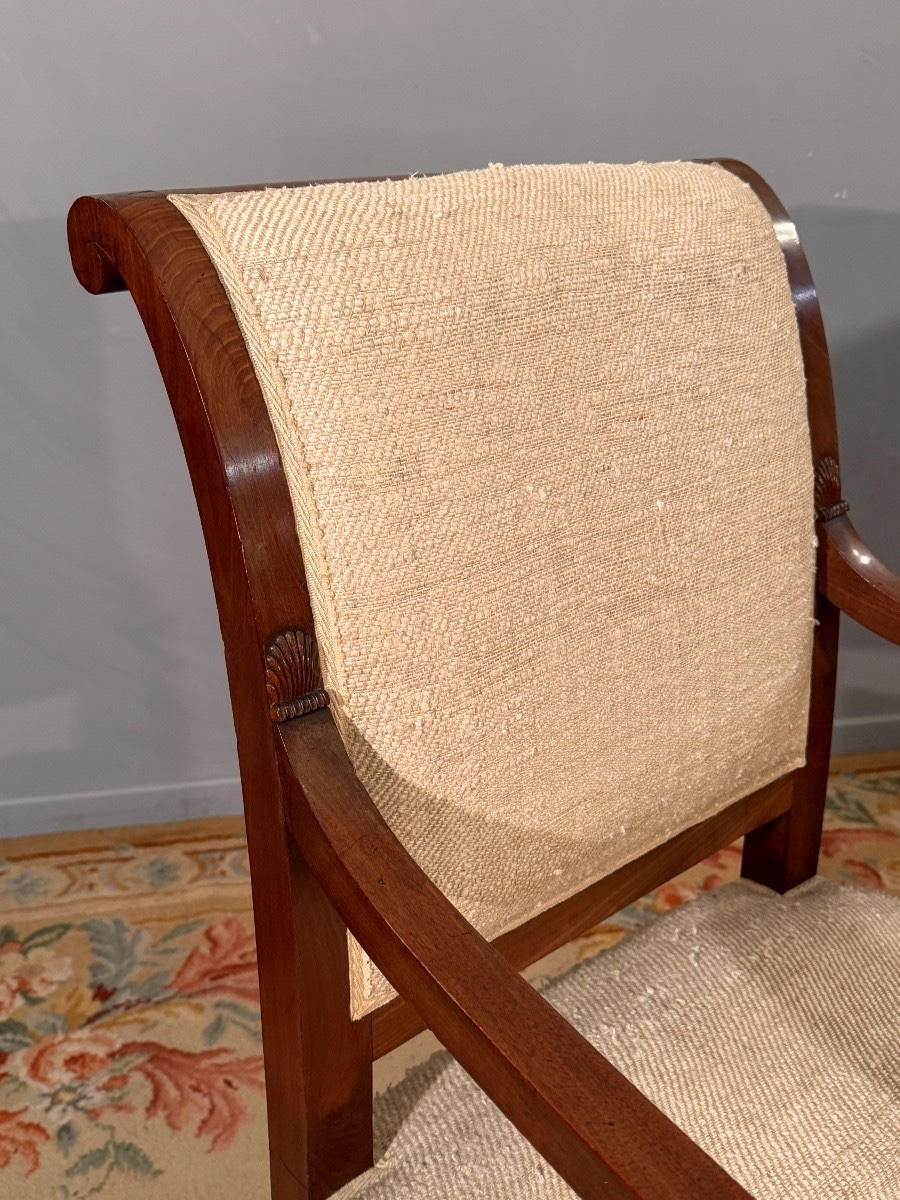 Att. To Jacob Frères, Pair Of Empire Period Mahogany Armchairs-photo-5