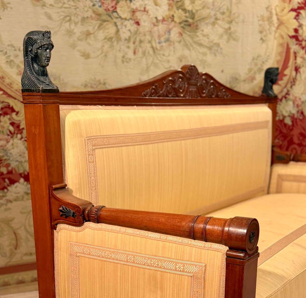 Att. To Jacob, Empire Period Mahogany Sofa Bench, Circa 1810-photo-3