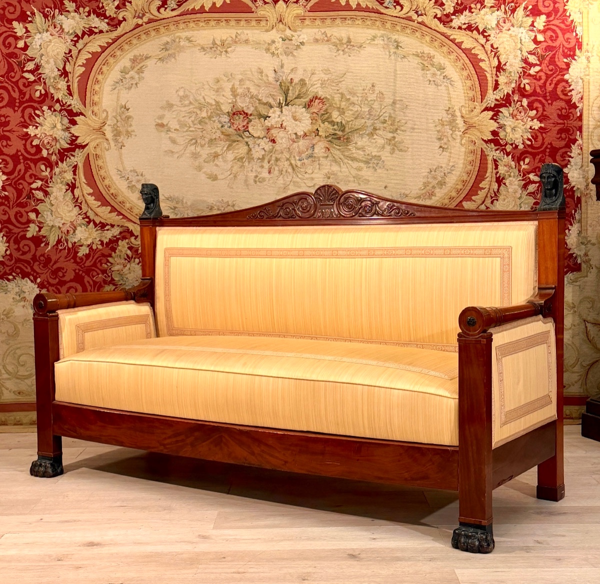 Att. To Jacob, Empire Period Mahogany Sofa Bench, Circa 1810-photo-6