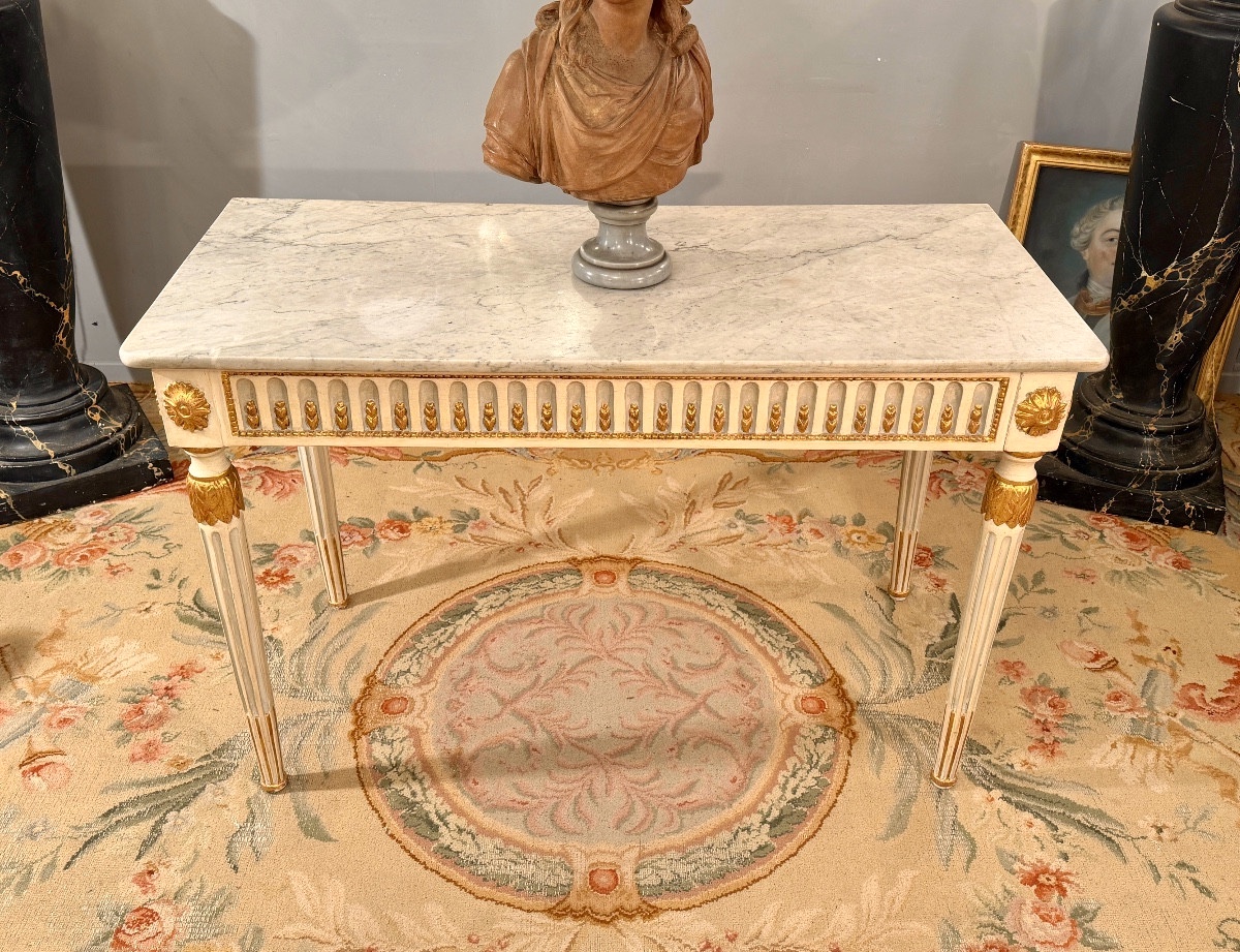 Lacquered Wood Console d'Applique In The Louis XVI Style, Late 18th Century.-photo-2