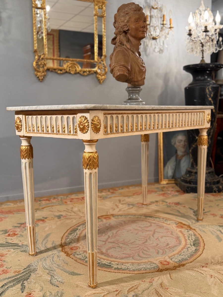 Lacquered Wood Console d'Applique In The Louis XVI Style, Late 18th Century.-photo-3