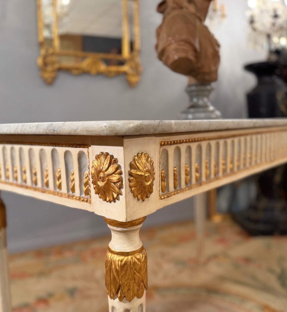 Lacquered Wood Console d'Applique In The Louis XVI Style, Late 18th Century.-photo-4