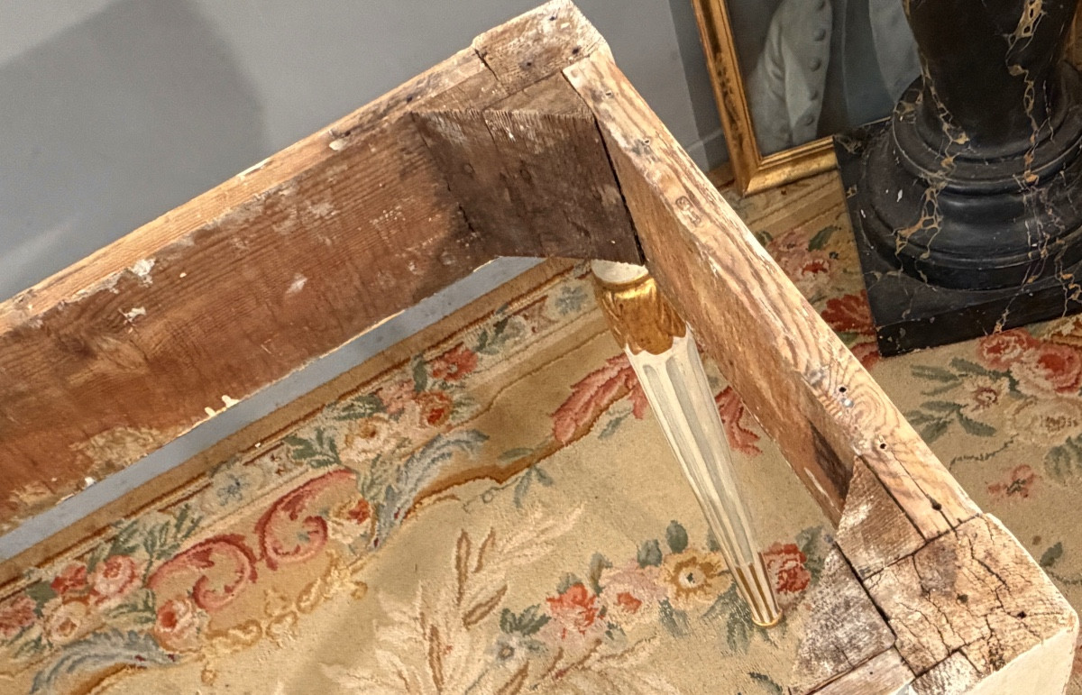 Lacquered Wood Console d'Applique In The Louis XVI Style, Late 18th Century.-photo-2