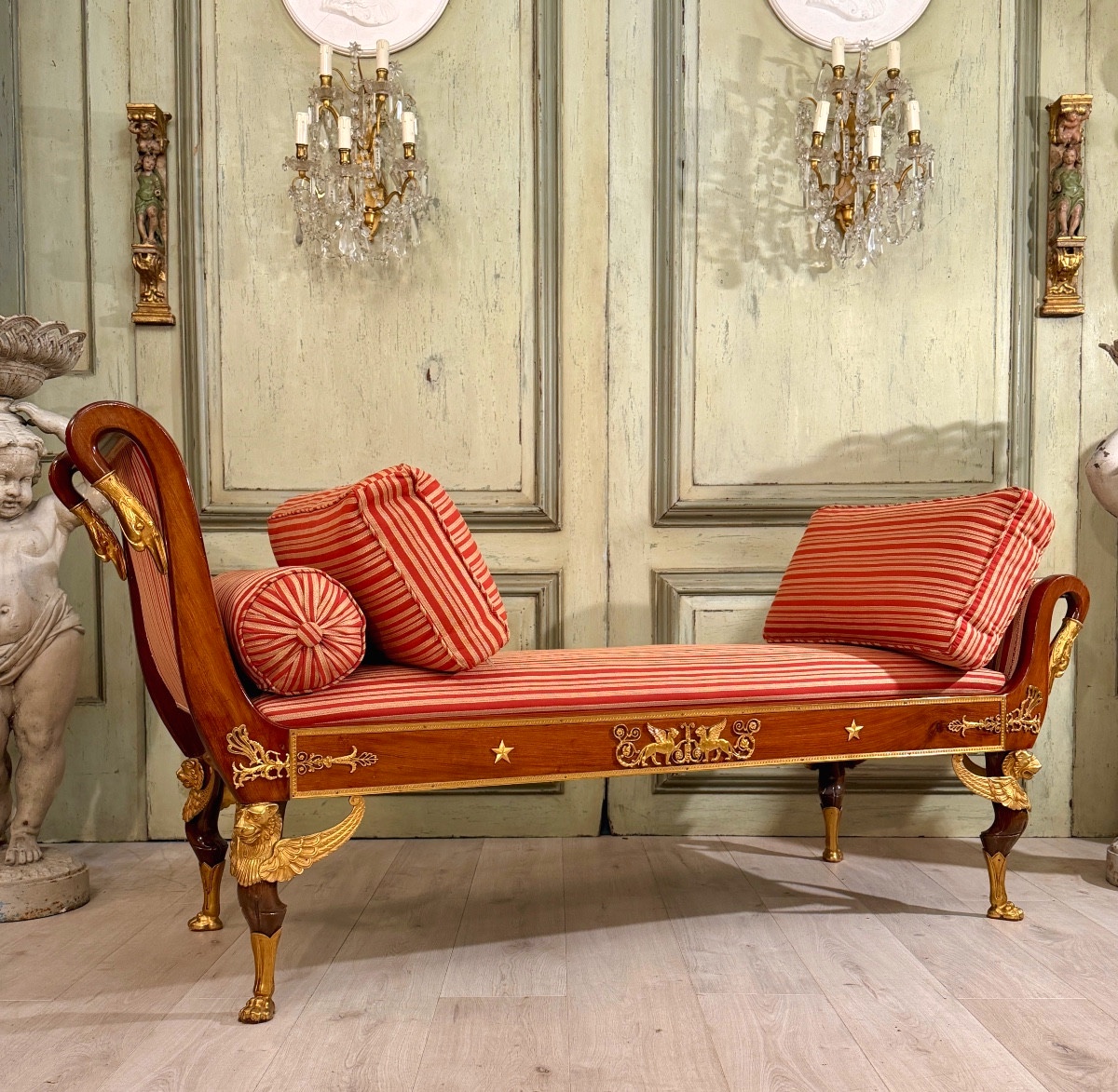 Dlg Jacob Desmalter, Méridienne Lit de Repos Acajou de Style Empire XIXème 