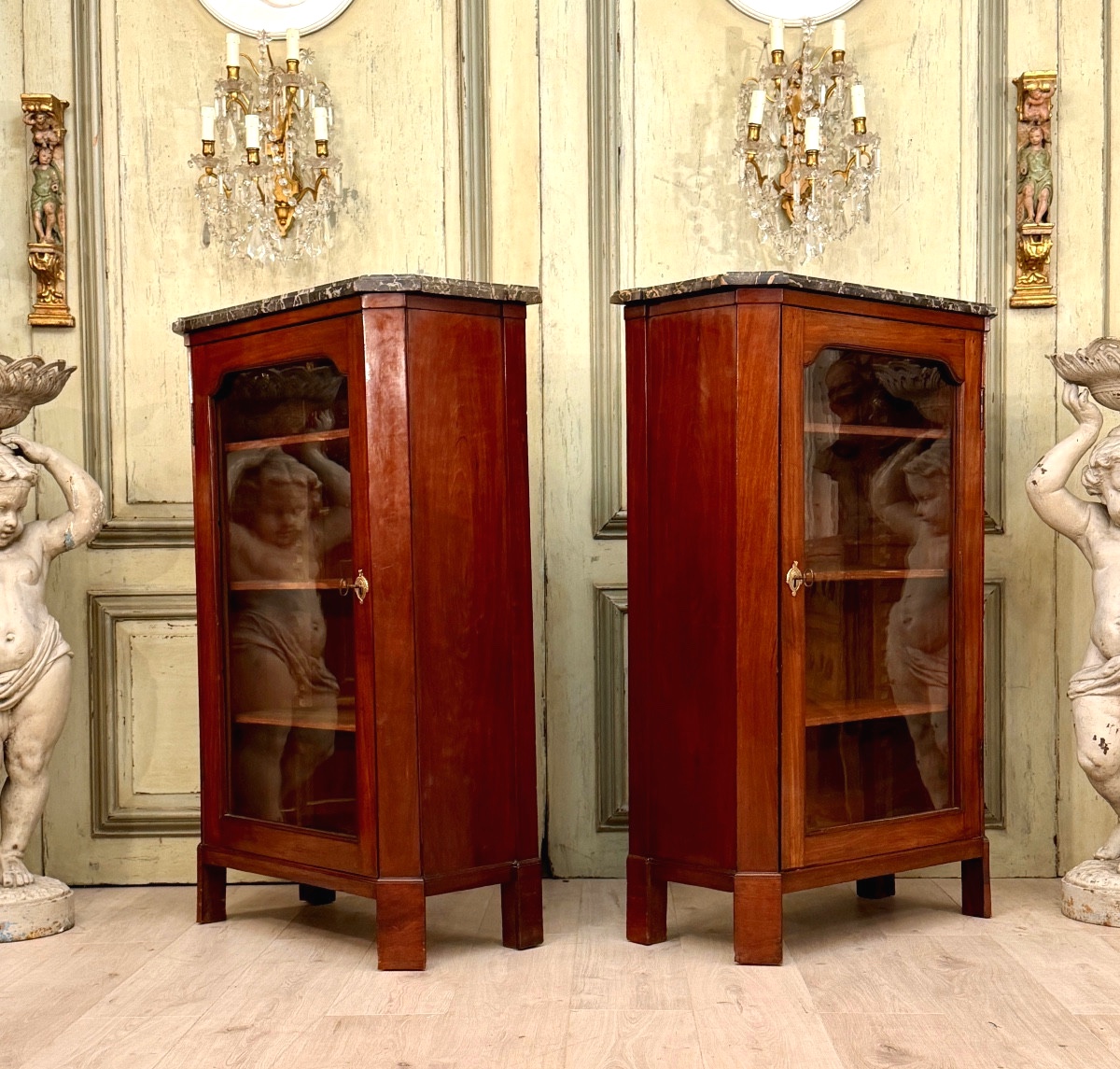 Pair Of Louis XVI Period Mahogany Showcases, Circa 1780-photo-3