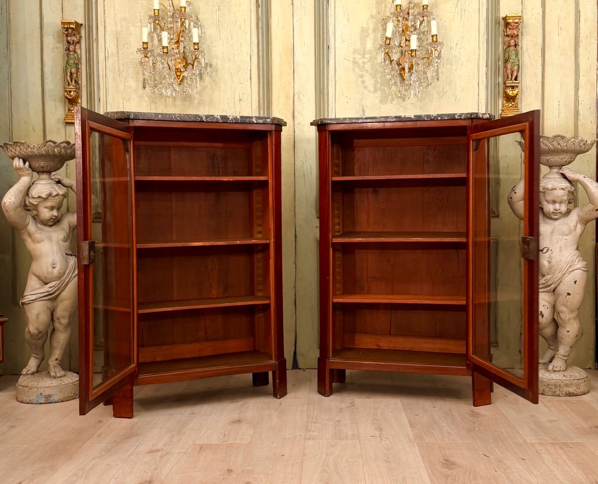 Pair Of Louis XVI Period Mahogany Showcases, Circa 1780-photo-2