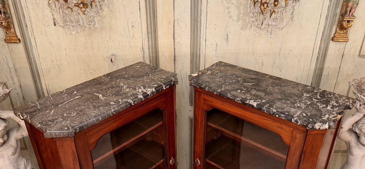 Pair Of Louis XVI Period Mahogany Showcases, Circa 1780-photo-3