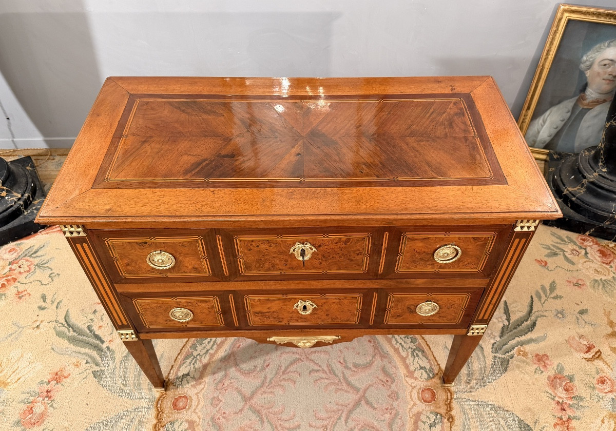 Commode en Marqueterie d'Epoque Louis XVI, Vers 1780-photo-4
