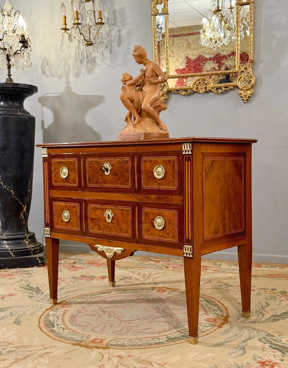 Commode en Marqueterie d'Epoque Louis XVI, Vers 1780-photo-2