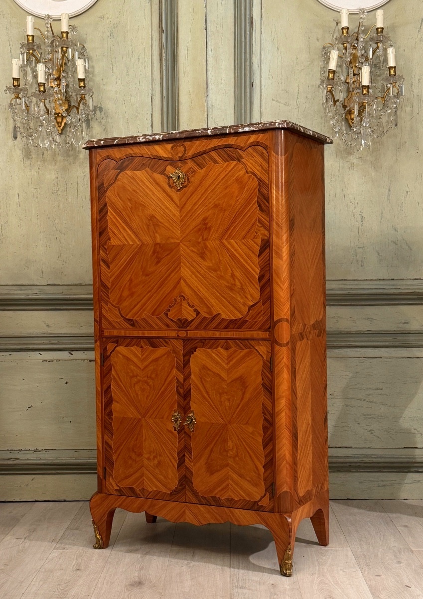 Secrétaire en Marqueterie de Style Louis XV, Vers 1900-photo-5