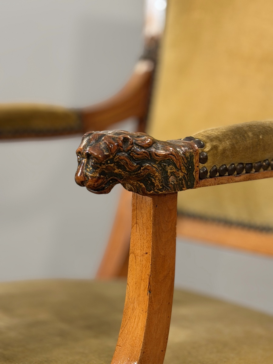 Fauteuil en Bois Naturel d'Epoque Restauration , Vers 1820-photo-4