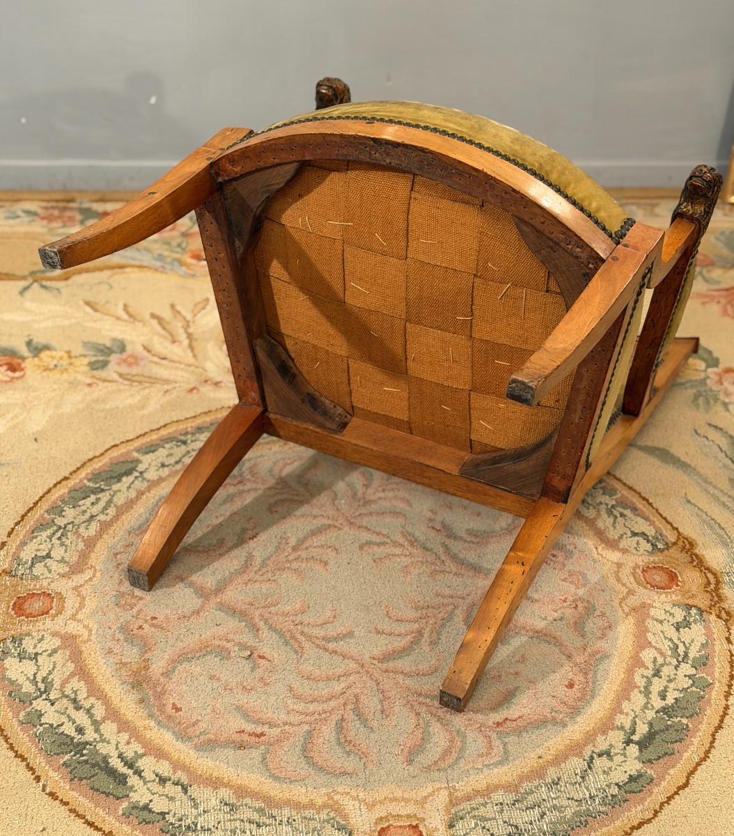 Fauteuil en Bois Naturel d'Epoque Restauration , Vers 1820-photo-3