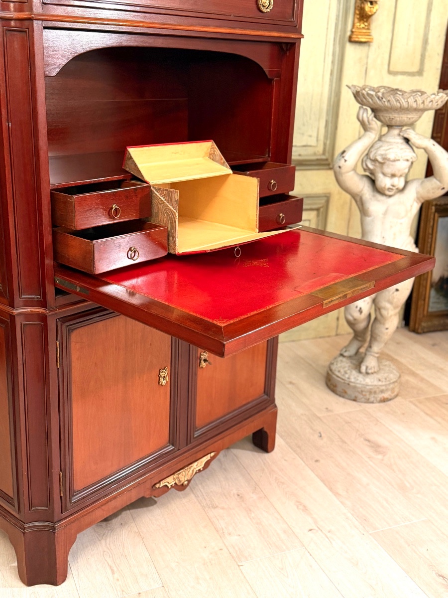 Mailfert, Secrétaire en Acajou Estampillé de Style Louis XVI, Vers 1900-photo-3