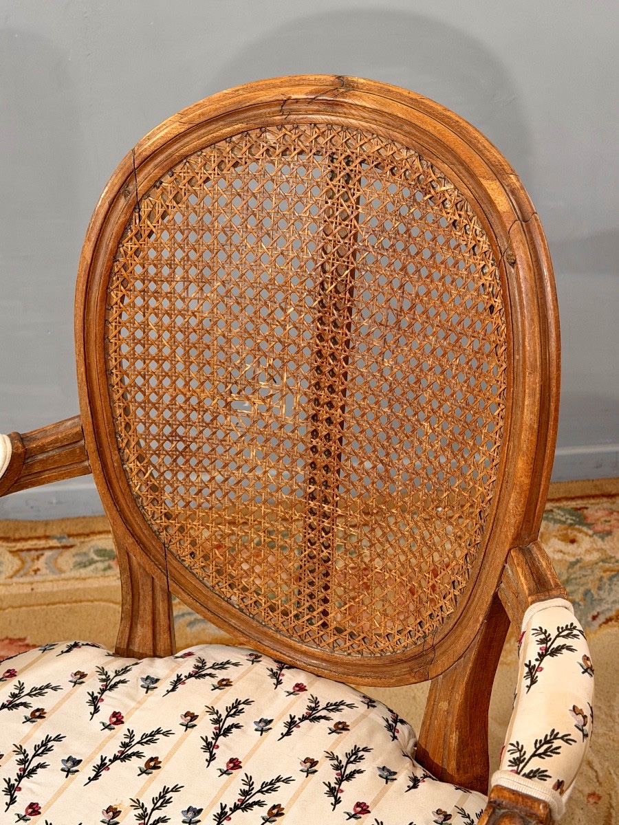 Paire de Fauteuils Cannés d'Epoque Louis xvi, Vers 1780-photo-4