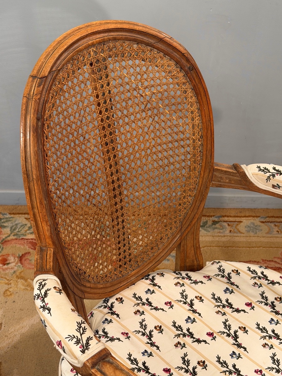 Paire de Fauteuils Cannés d'Epoque Louis xvi, Vers 1780-photo-4