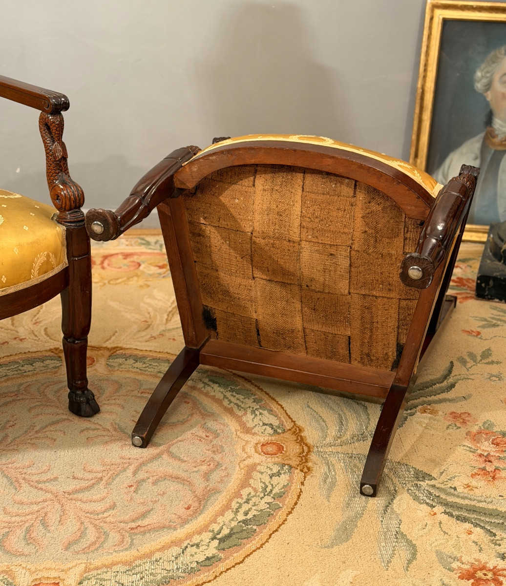 Jacob Desmalter, Paire de Fauteuils en Acajou Estampillés d'Epoque Empire, Vers 1810-photo-2
