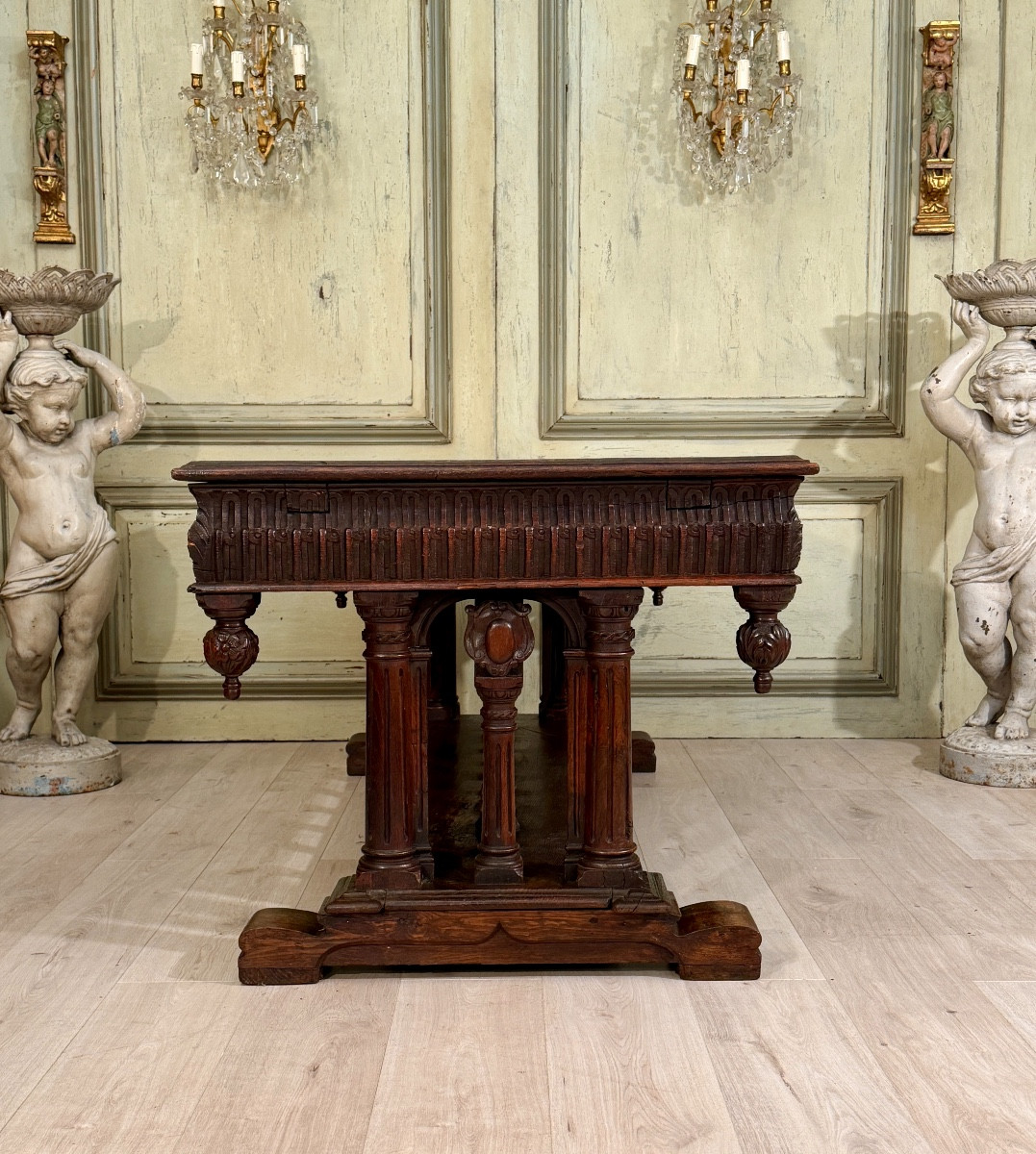 Large Renaissance-style Table d'Apparat 17th Century Period-photo-4