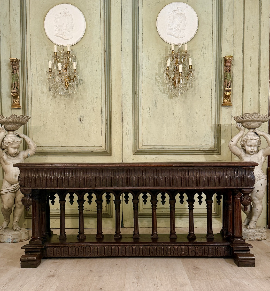 Large Renaissance-style Table d'Apparat 17th Century Period-photo-2
