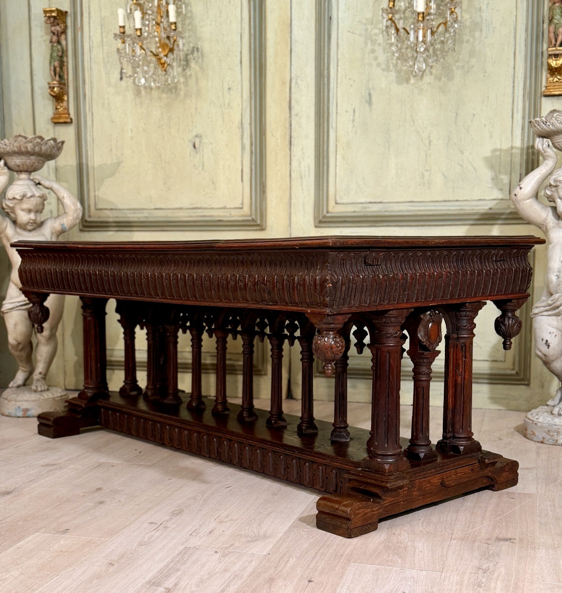 Large Renaissance-style Table d'Apparat 17th Century Period-photo-3