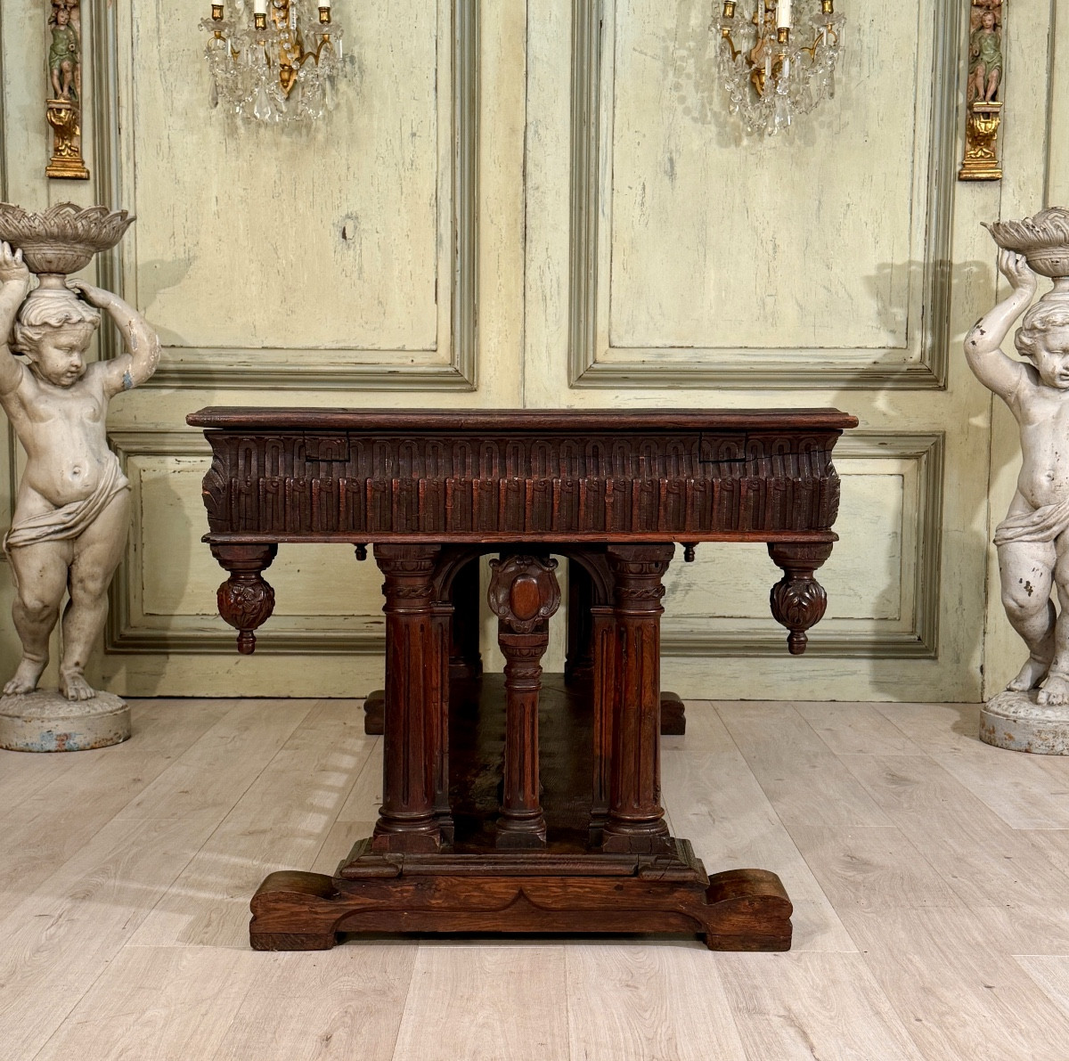 Large Renaissance-style Table d'Apparat 17th Century Period-photo-4