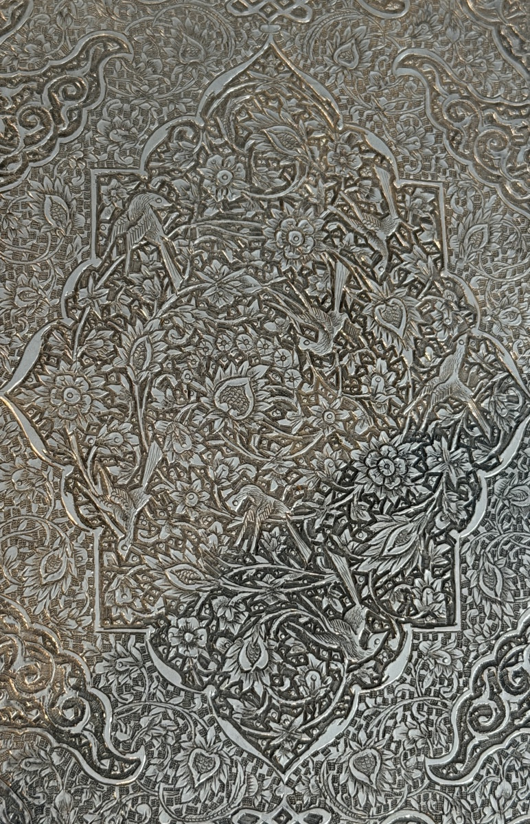 Iran,  Coffret Boîte Argent Massif Ciselé, Epoque Fin XIXème-photo-6