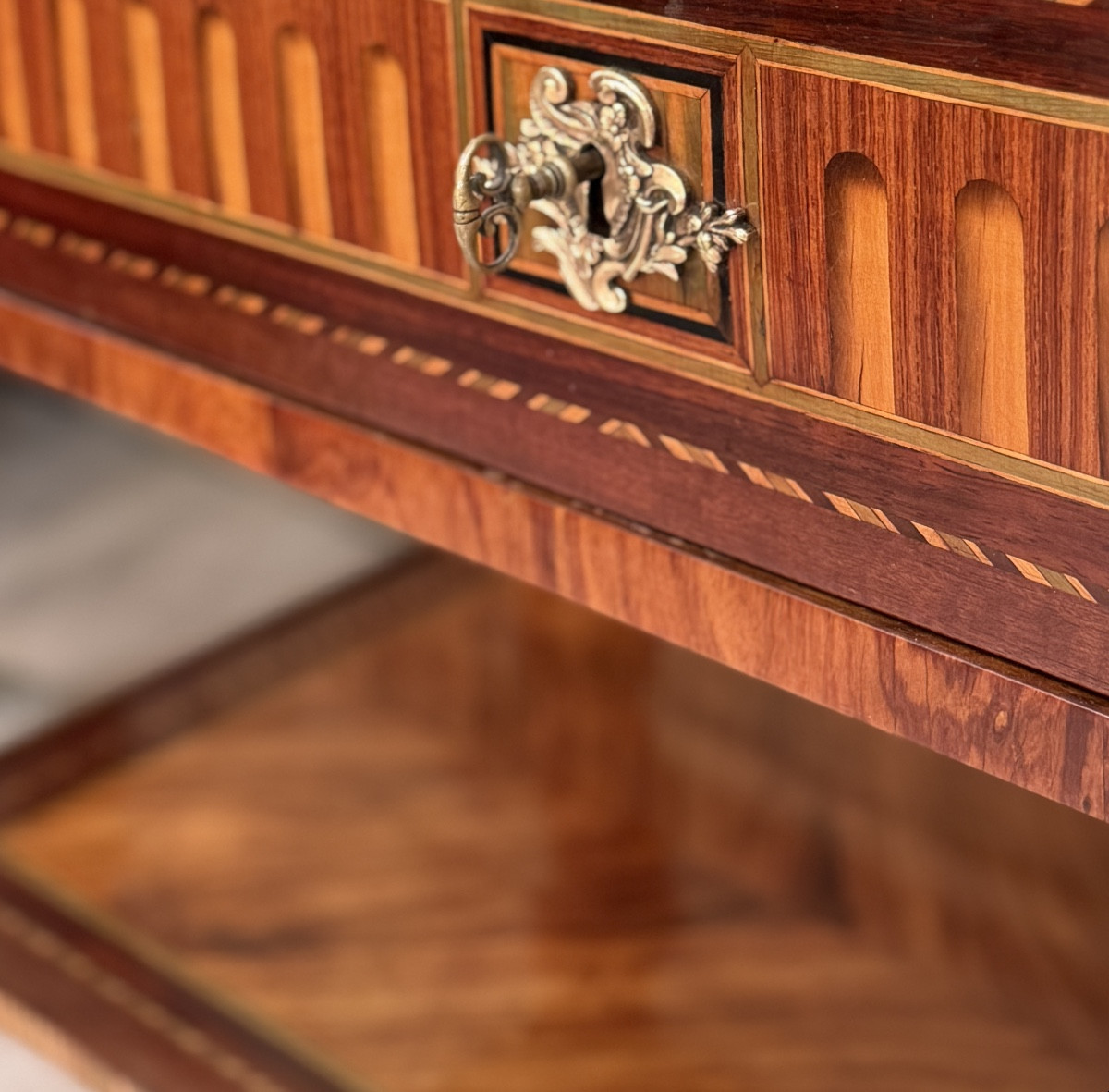 Marquetry Console Table, Louis XVI Period, Circa 1780-photo-1