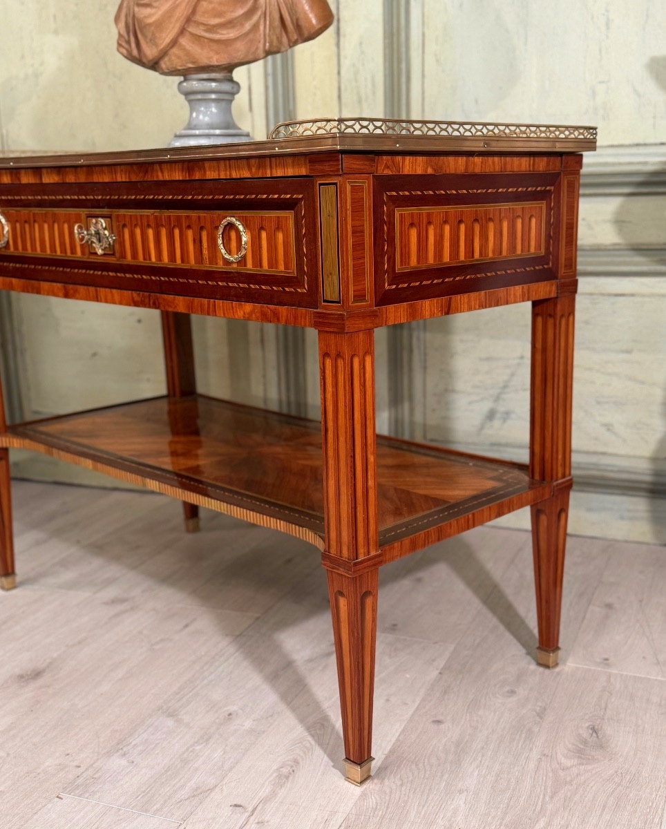 Marquetry Console Table, Louis XVI Period, Circa 1780-photo-2