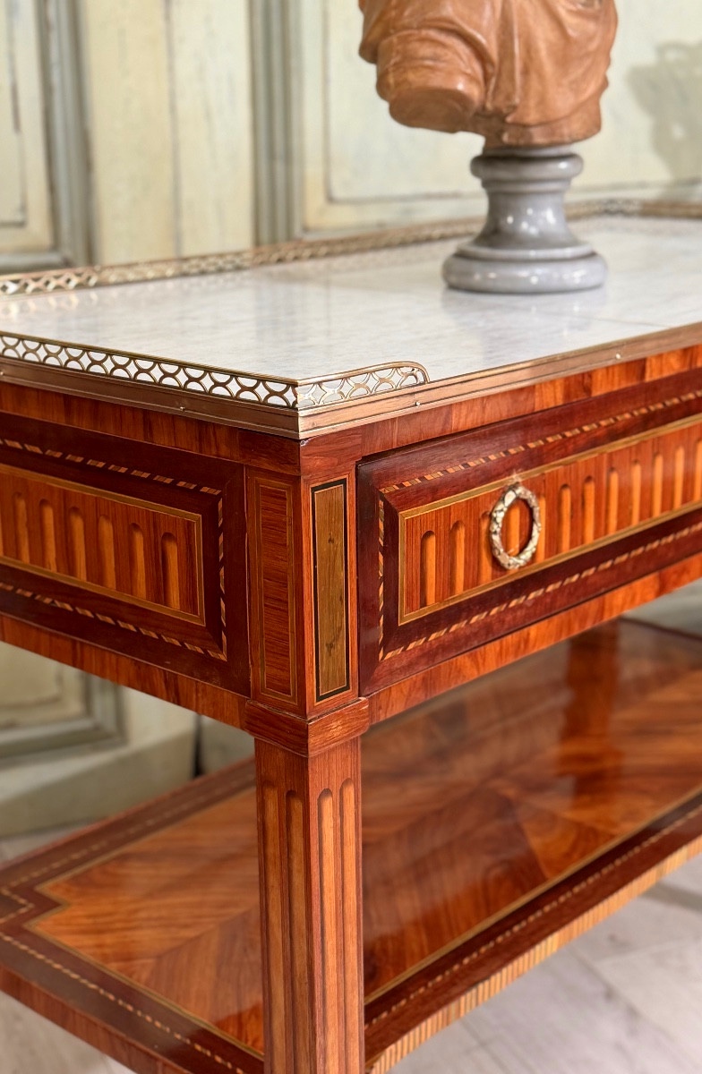 Marquetry Console Table, Louis XVI Period, Circa 1780-photo-7