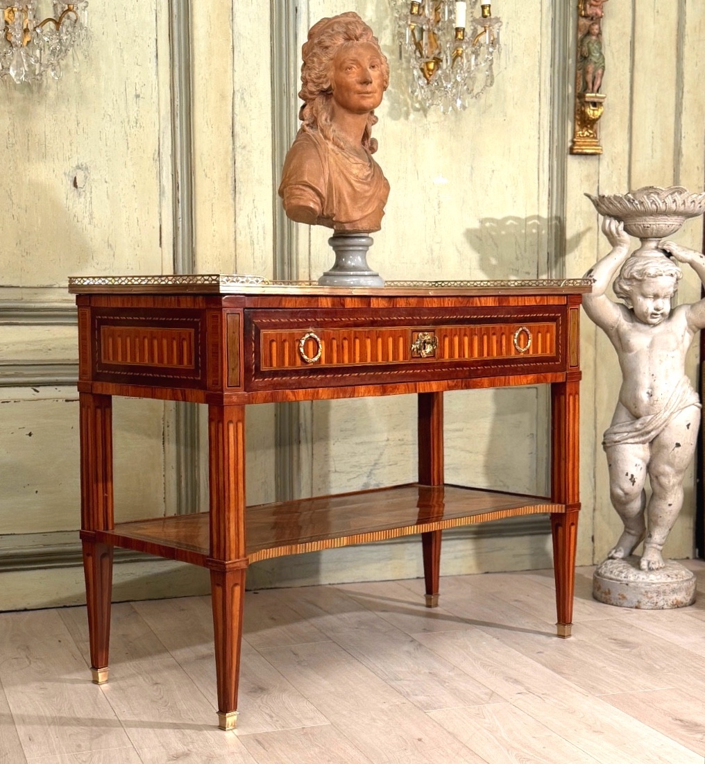 Marquetry Console Table, Louis XVI Period, Circa 1780
