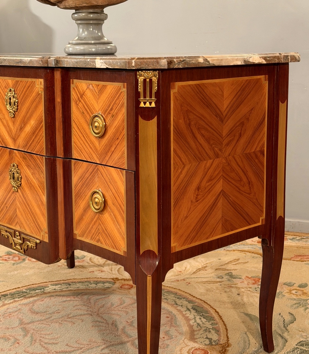 Transition Louis XV Louis XVI Marquetry Chest Of Drawers Circa 1760-photo-1