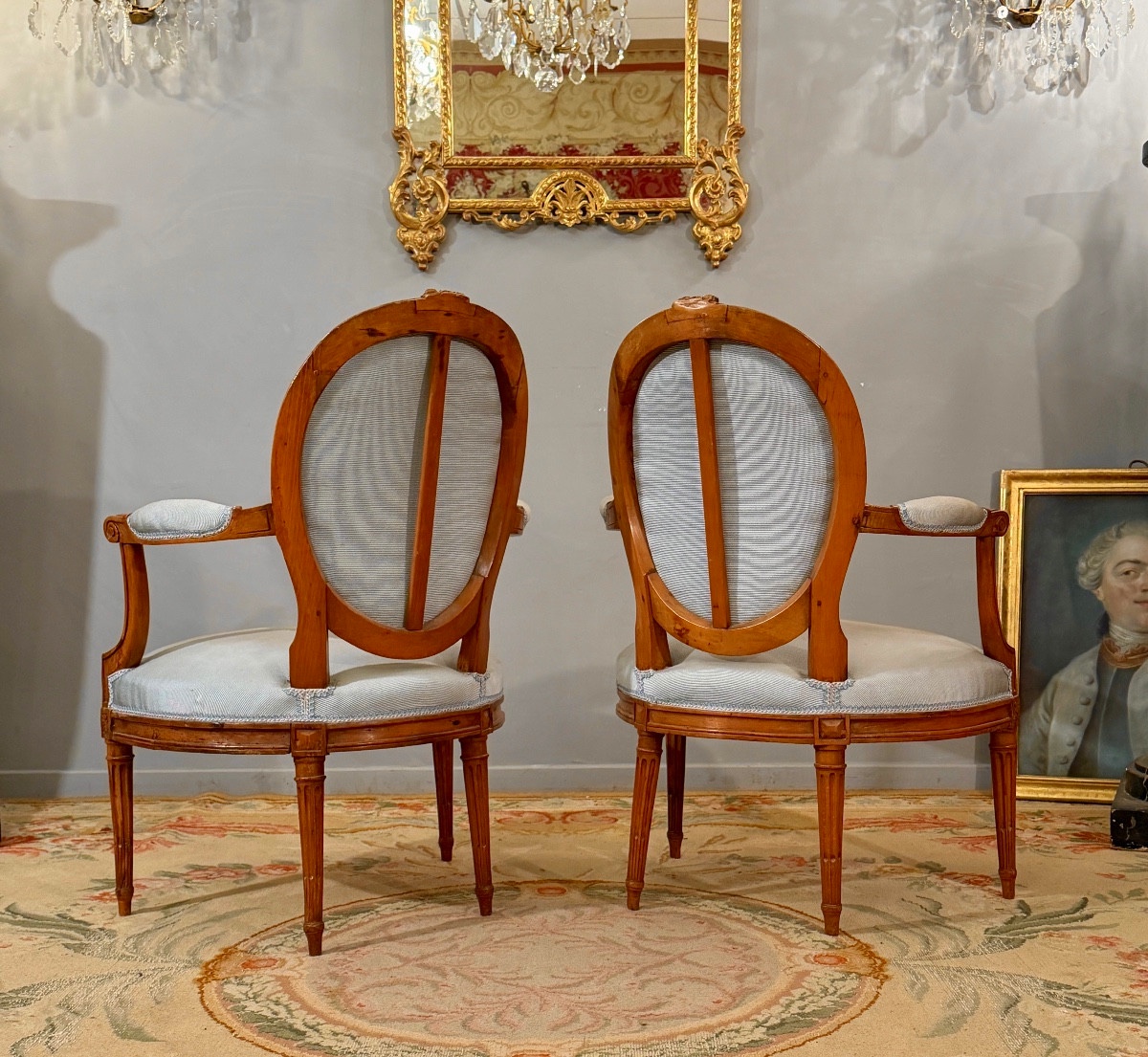 Pair Of Louis XVI Cabriolet Armchairs, Circa 1780-photo-2