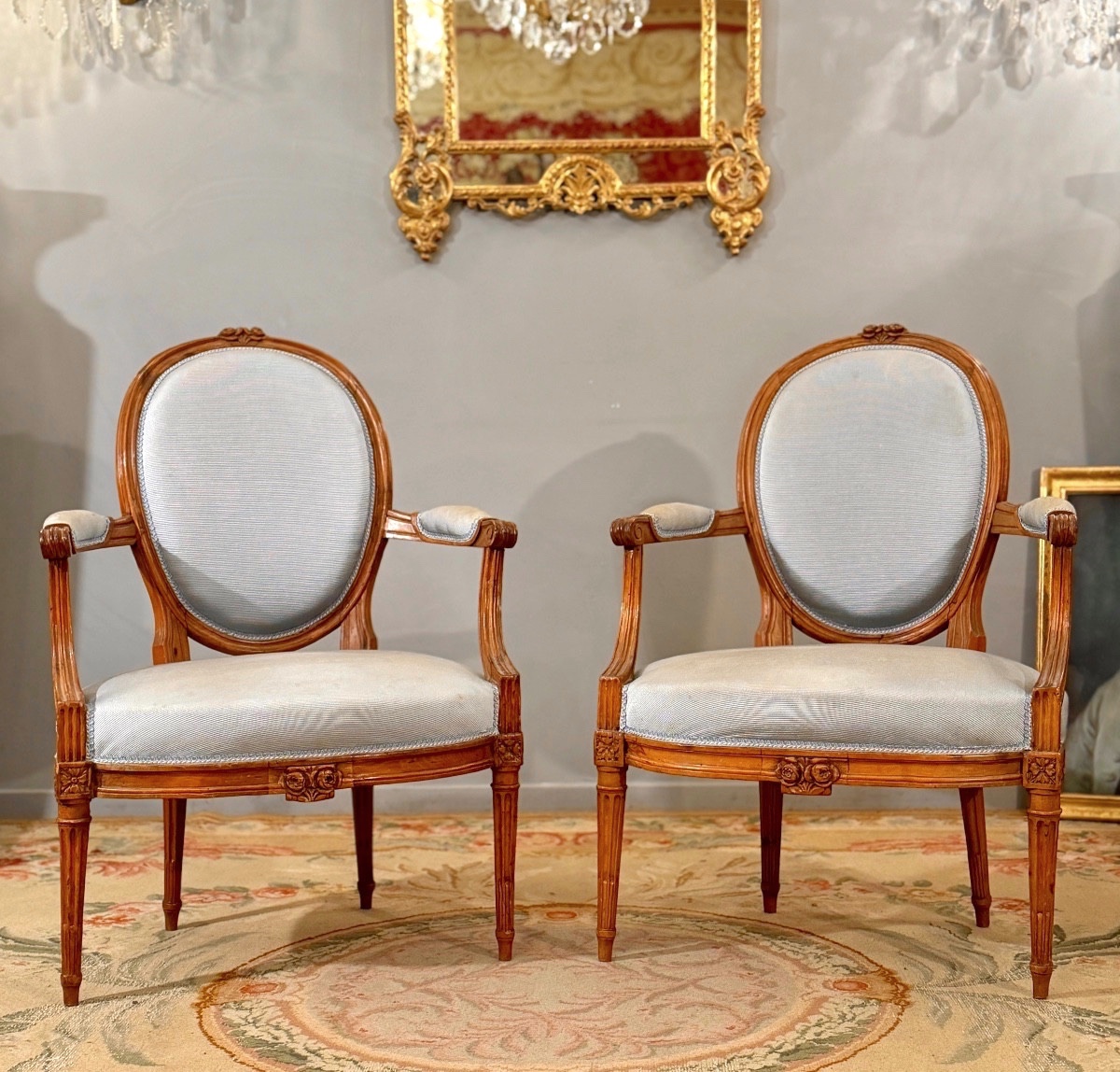 Pair Of Louis XVI Cabriolet Armchairs, Circa 1780