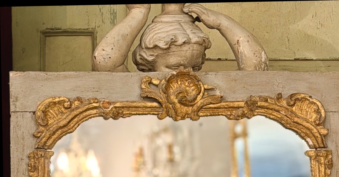 Miroir de Boiserie en Bois Laqué d'Epoque Régence, Vers 1720-photo-2