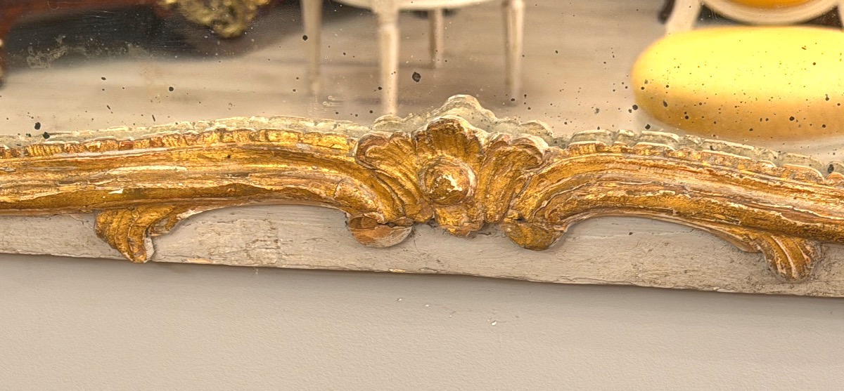 Miroir de Boiserie en Bois Laqué d'Epoque Régence, Vers 1720-photo-3