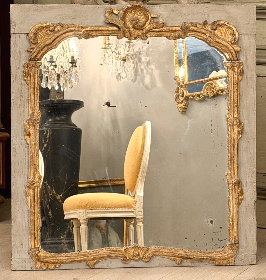 Miroir de Boiserie en Bois Laqué d'Epoque Régence, Vers 1720-photo-2