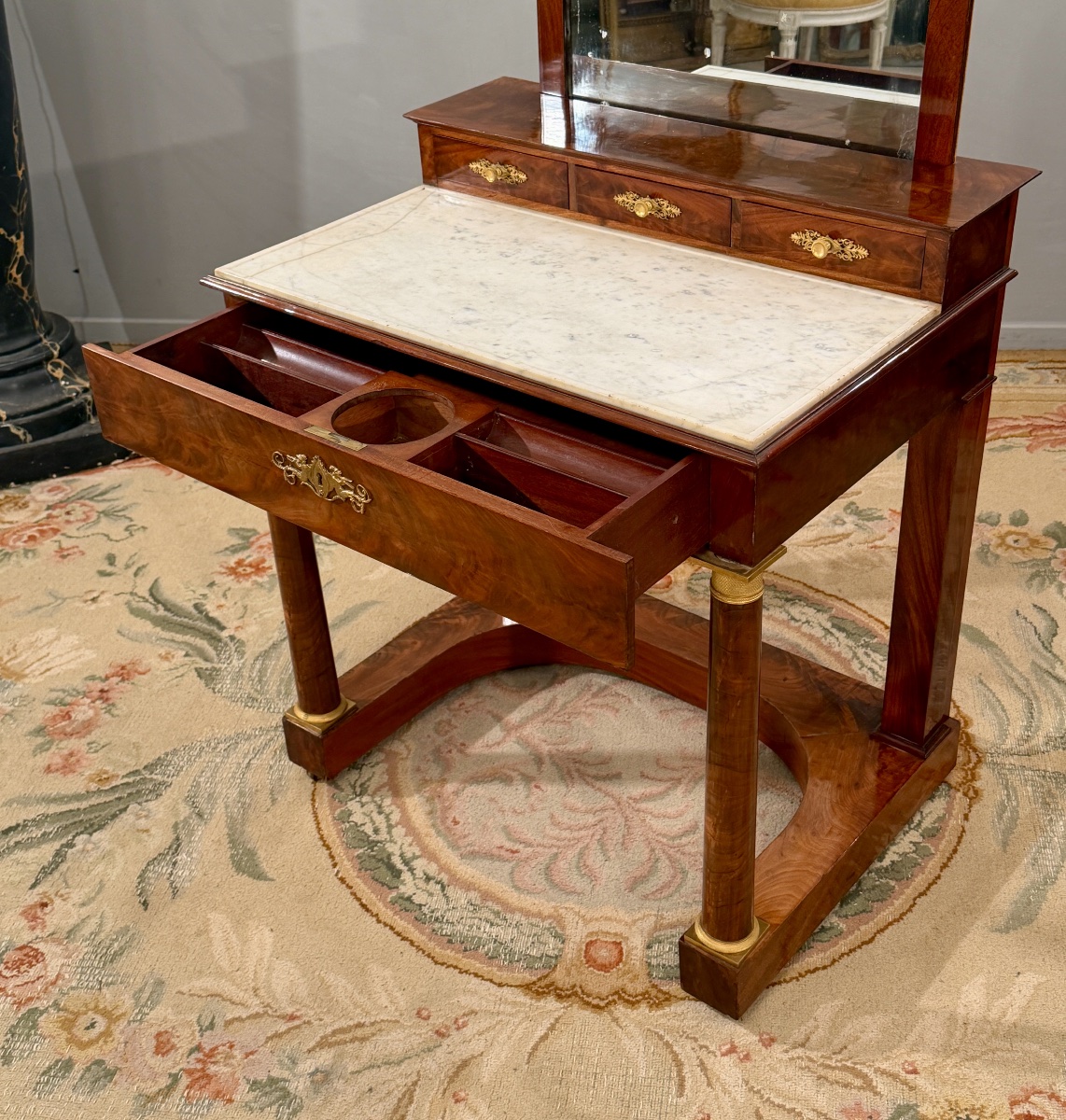 Table Ecritoire Formant Coiffeuse d'Epoque Empire, Vers 1810-photo-3