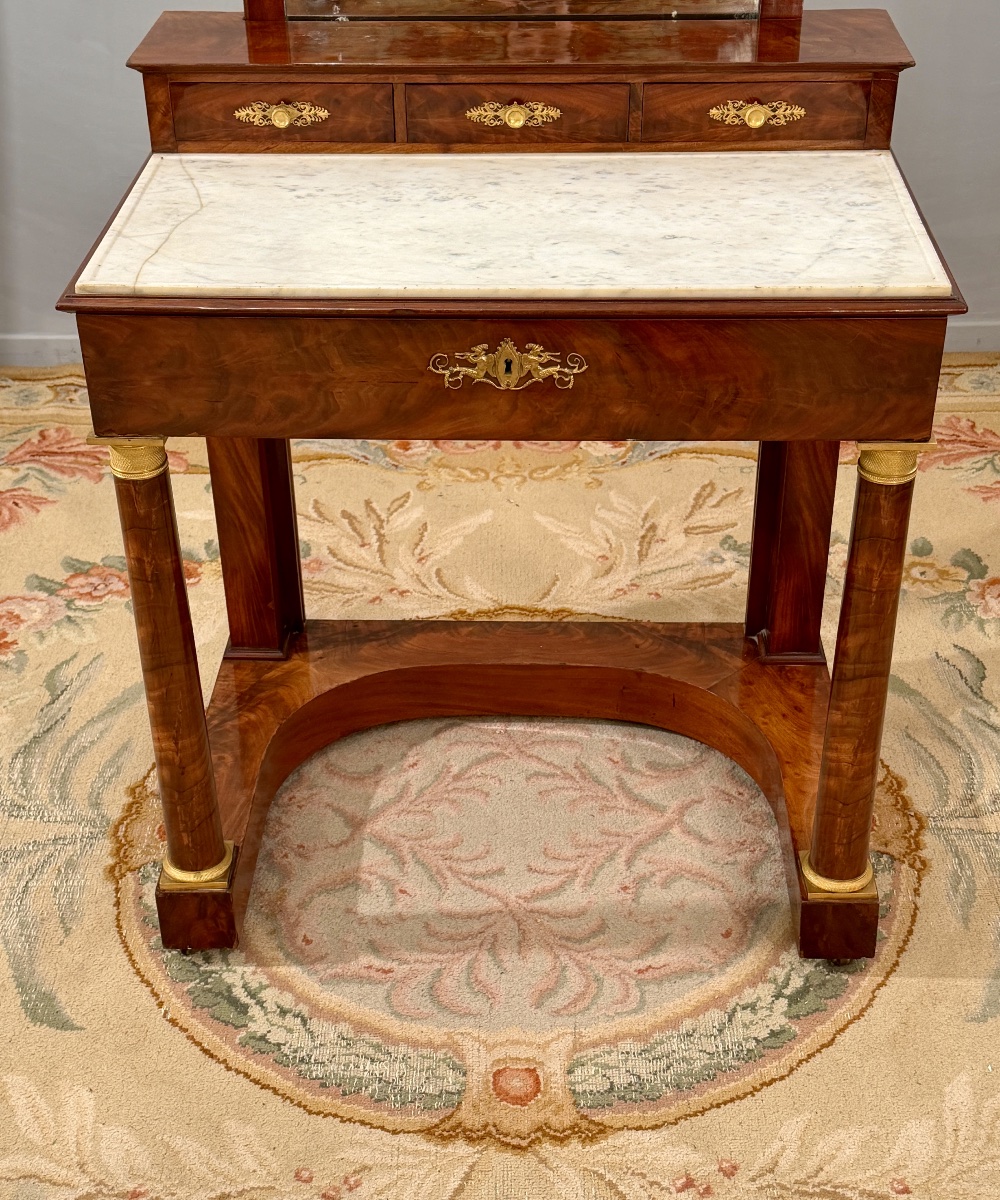 Table Ecritoire Formant Coiffeuse d'Epoque Empire, Vers 1810-photo-5