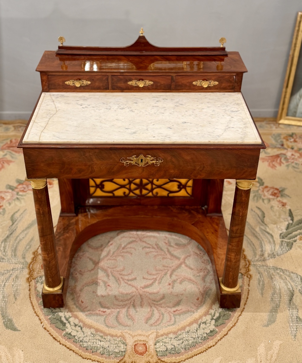 Table Ecritoire Formant Coiffeuse d'Epoque Empire, Vers 1810-photo-7