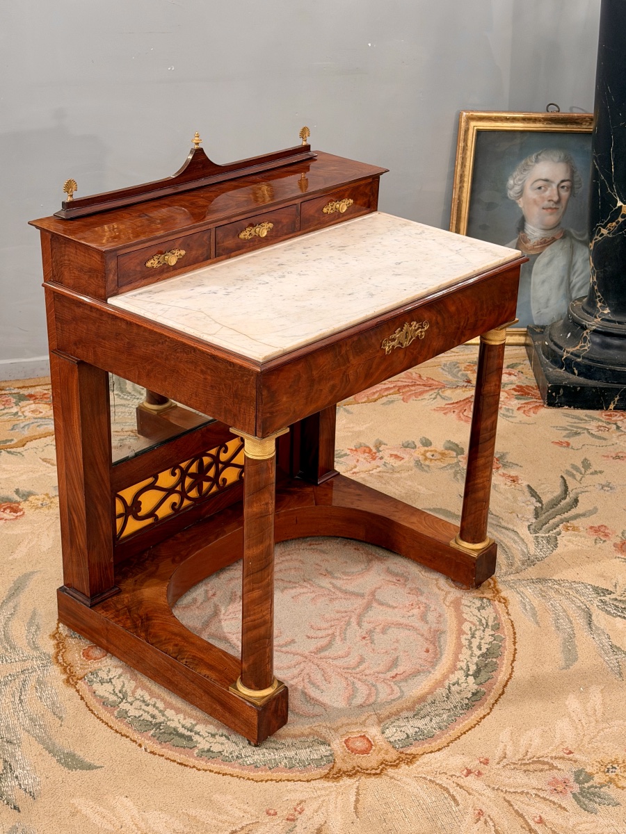 Table Ecritoire Formant Coiffeuse d'Epoque Empire, Vers 1810-photo-4