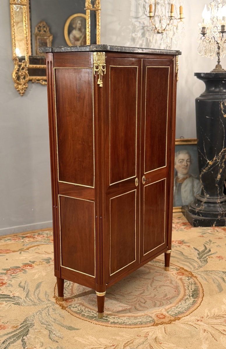 Adrien Delorme, Mahogany Armoirette Stamped Louis XVI Period, Circa 1780-photo-2