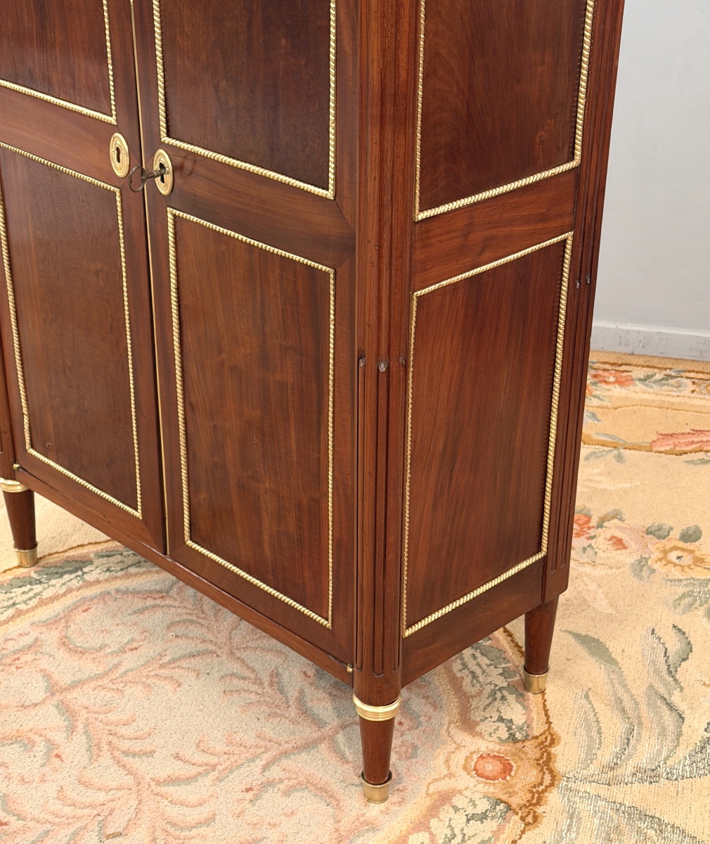 Adrien Delorme, Mahogany Armoirette Stamped Louis XVI Period, Circa 1780-photo-3