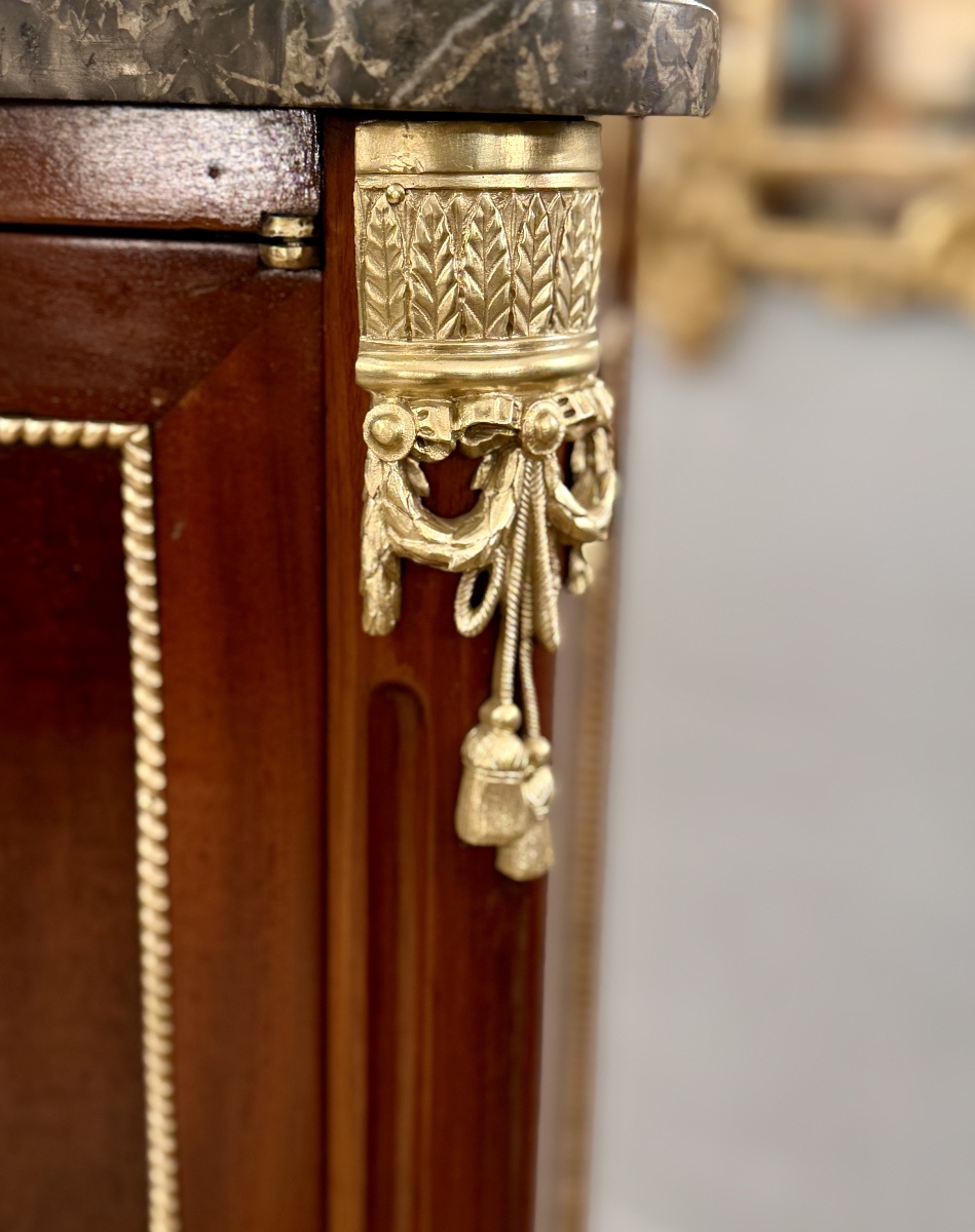 Adrien Delorme, Mahogany Armoirette Stamped Louis XVI Period, Circa 1780-photo-2