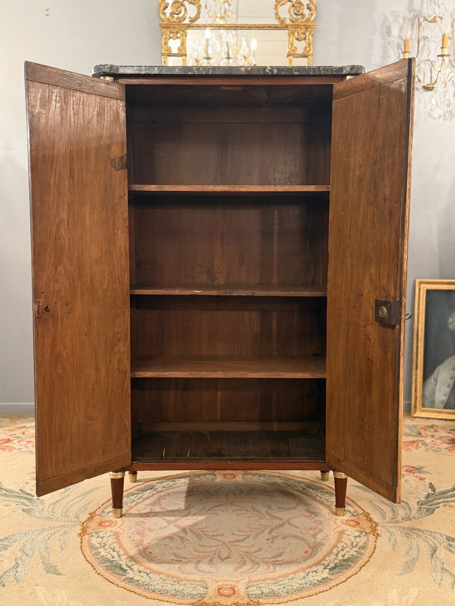 Adrien Delorme, Mahogany Armoirette Stamped Louis XVI Period, Circa 1780-photo-3
