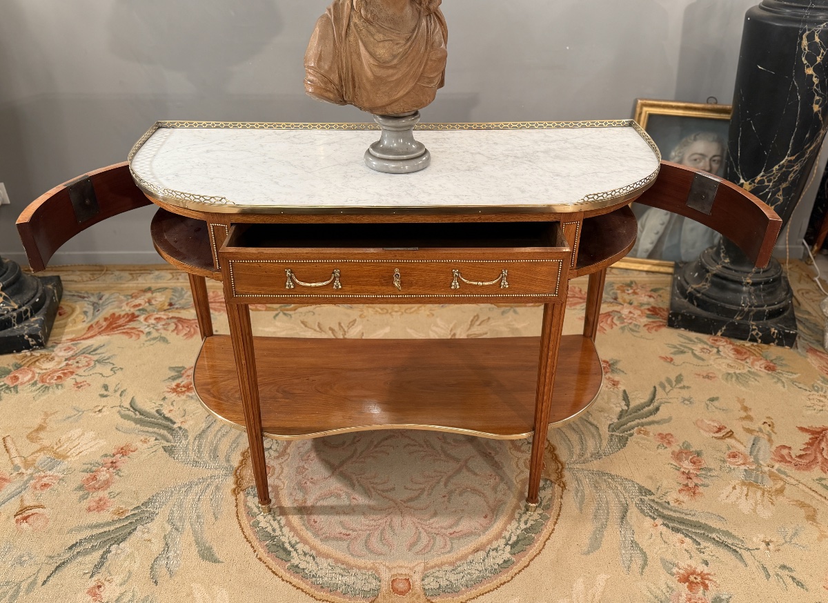 Fidelys Schey, Important Mahogany Console Stamped Louis XVI Period, Circa 1780-photo-3
