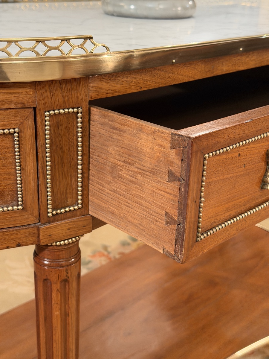Fidelys Schey, Important Mahogany Console Stamped Louis XVI Period, Circa 1780-photo-4