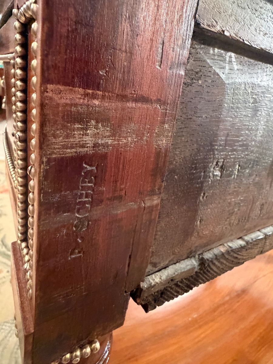 Fidelys Schey, Important Mahogany Console Stamped Louis XVI Period, Circa 1780-photo-8